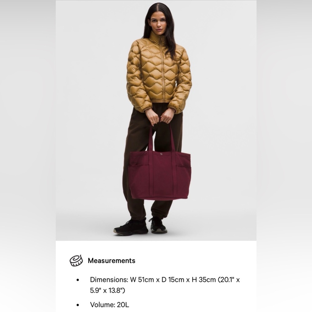 lululemon Daily Multi-Pocket Tote 20L- Brown - Picture 4 of 4